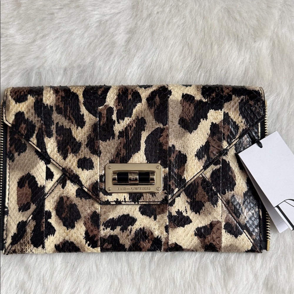 New Diane von Furstenberg Vintage Leopard Natural Handbag